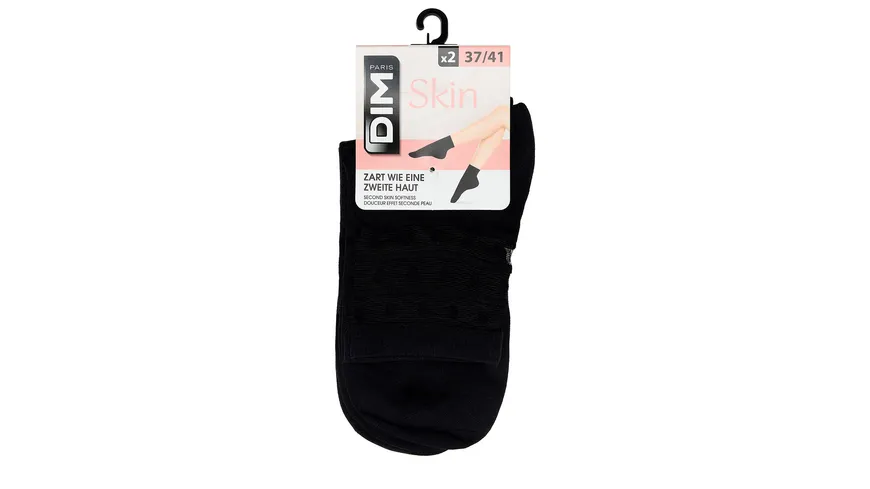 DIM Damen Socken Ankle Dots Fancy 2er Pack schwarz