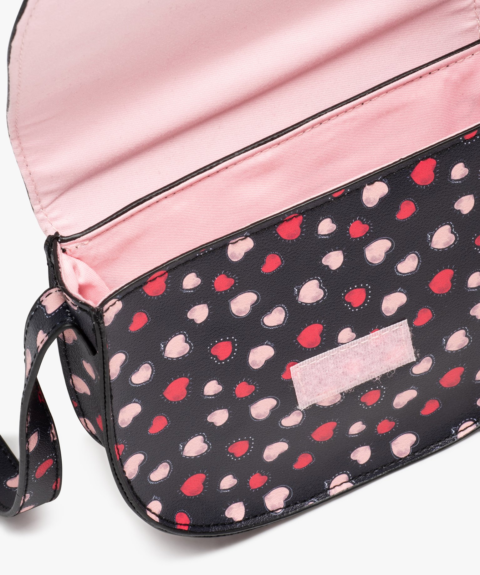 Sac besace avec bandoulière à motifs coeurs fille bleu | GEMO