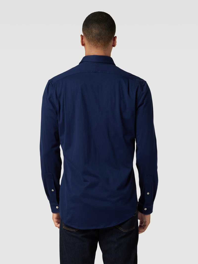 Regular Fit Freizeithemd mit Haifischkragen in marineblau