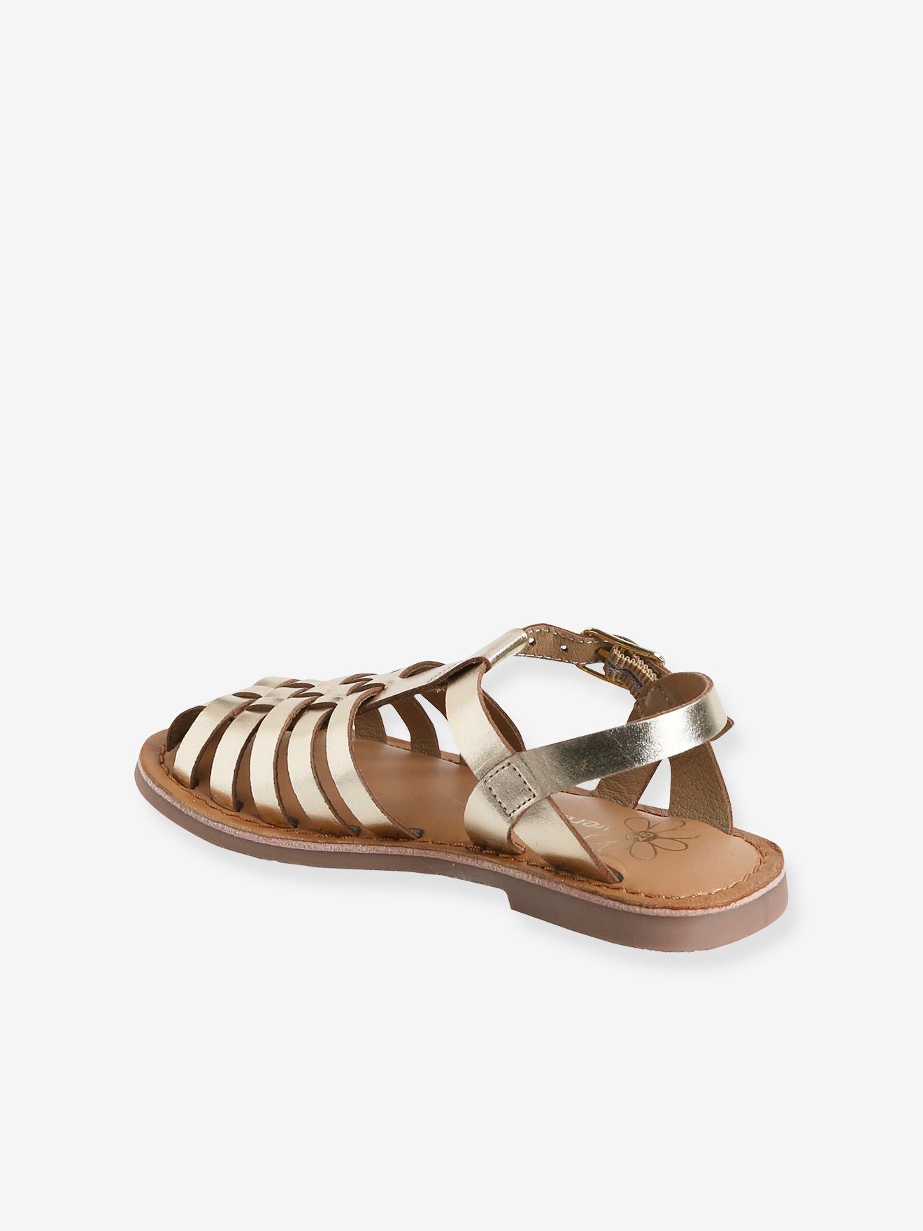 Sandales cuir fille sable