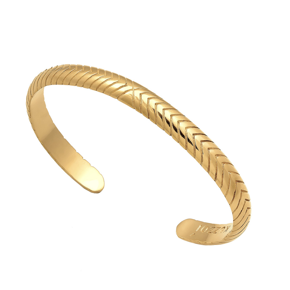 KUZZOI KUZZOI Bracelet Herren Armreif Oxidiert Offen Basic 925 Silber Bracelet