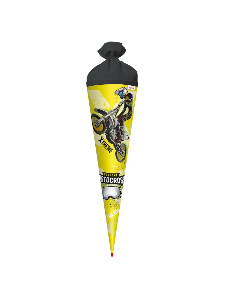 ROTH Schultüte groß Extreme Motocross 70 cm, Glanzfolie in Gelb günstig kaufen onesize