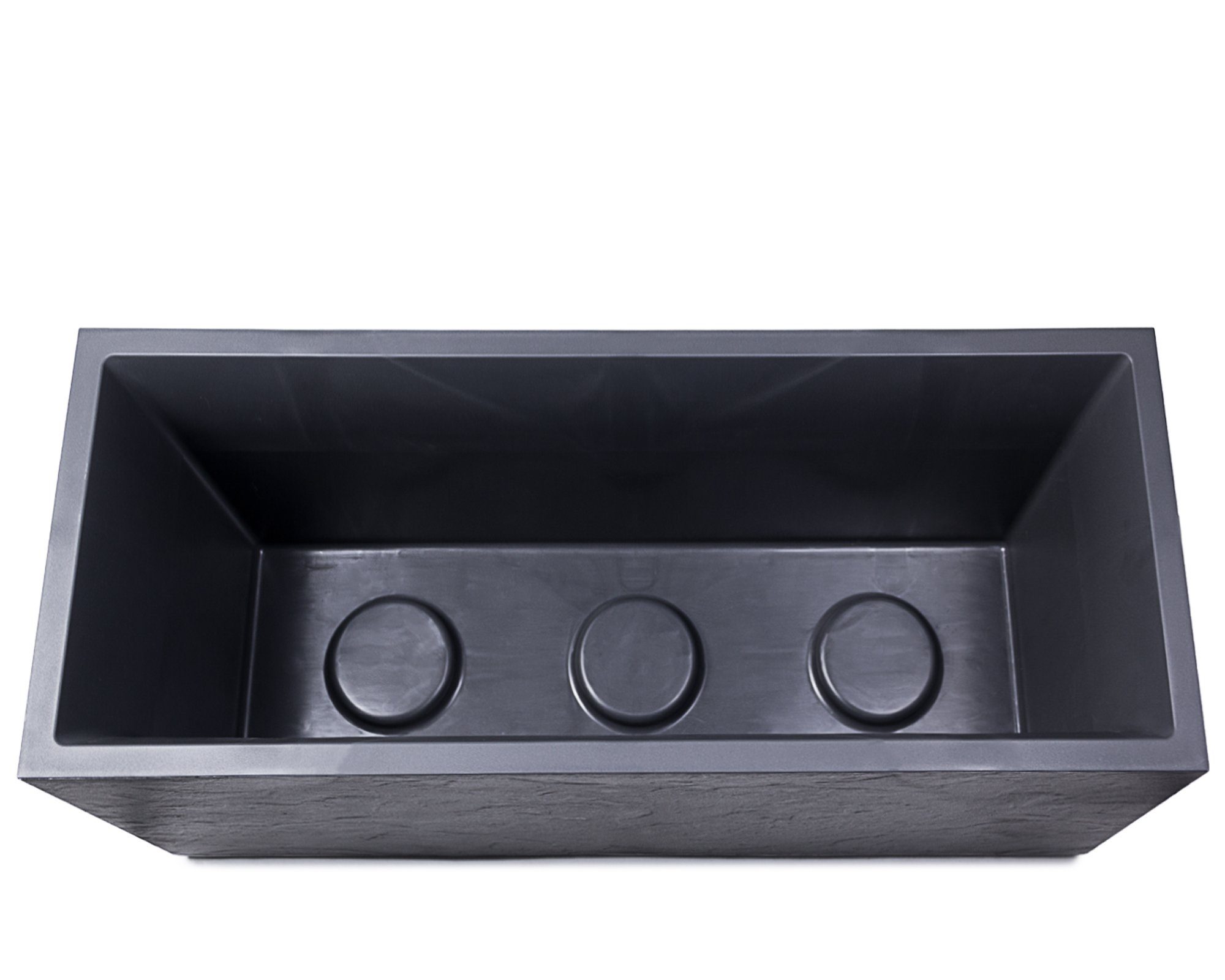 ONDIS24 Pflanzkübel Blumenkübel Blumentopf Vulkan 100cm Vulkan/Basalt Optik, mit Wasserspeicher Pflanzenkasten winterfest, 100 x 40 x 43,5 (H) cm