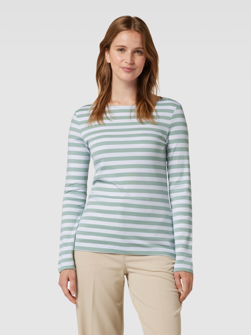 Longsleeve mit Streifenmuster in schilf
