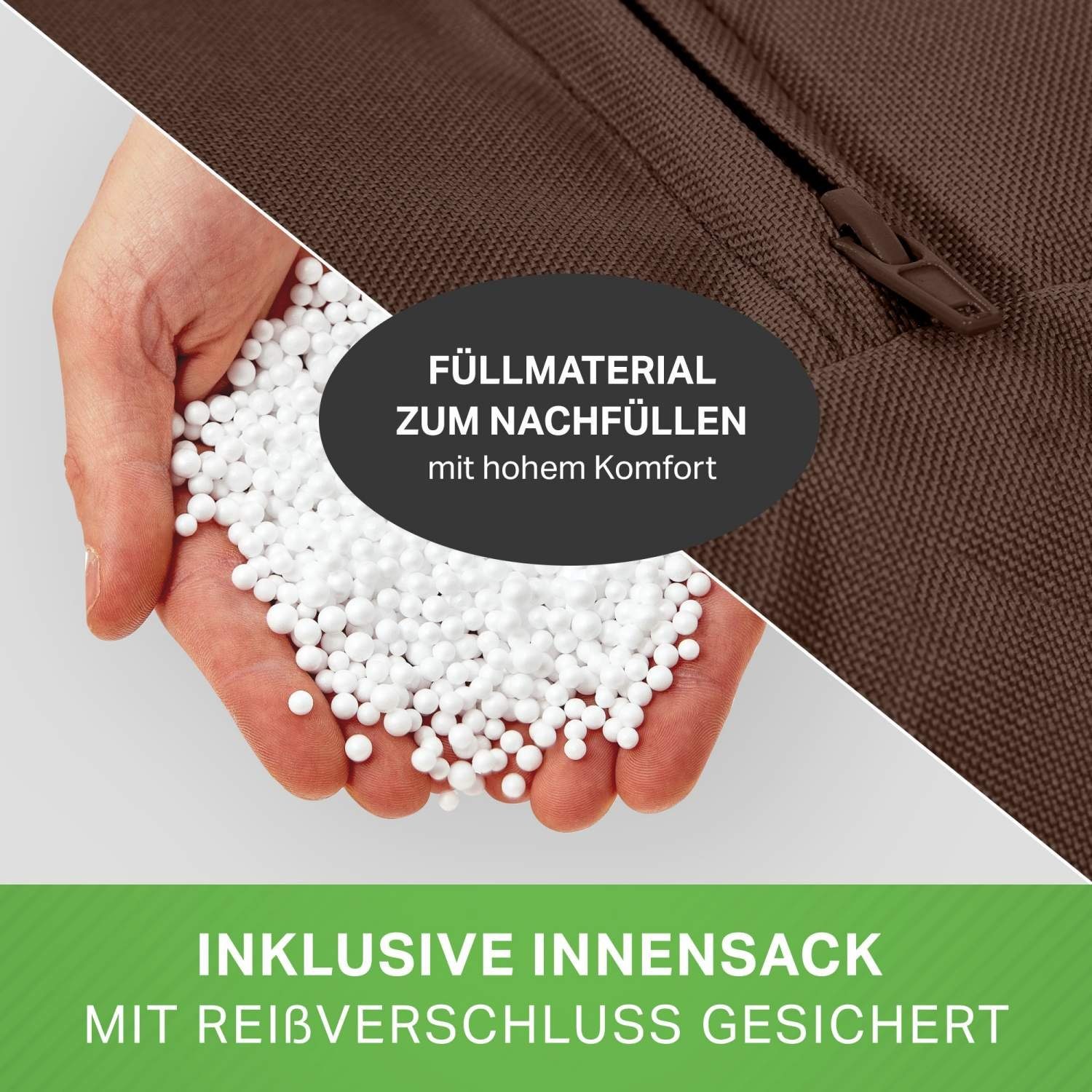 Green Bean Sitzsack BeBi (Kinder-Sitzsack 70x100cm & 70 Liter EPS-Perlen Füllung, - Indoor & Outdoor - Bean Bag Sitzkissen Bodenkissen), Sessel Riesensitzsack Liegekissen für Jungen & Mädchen