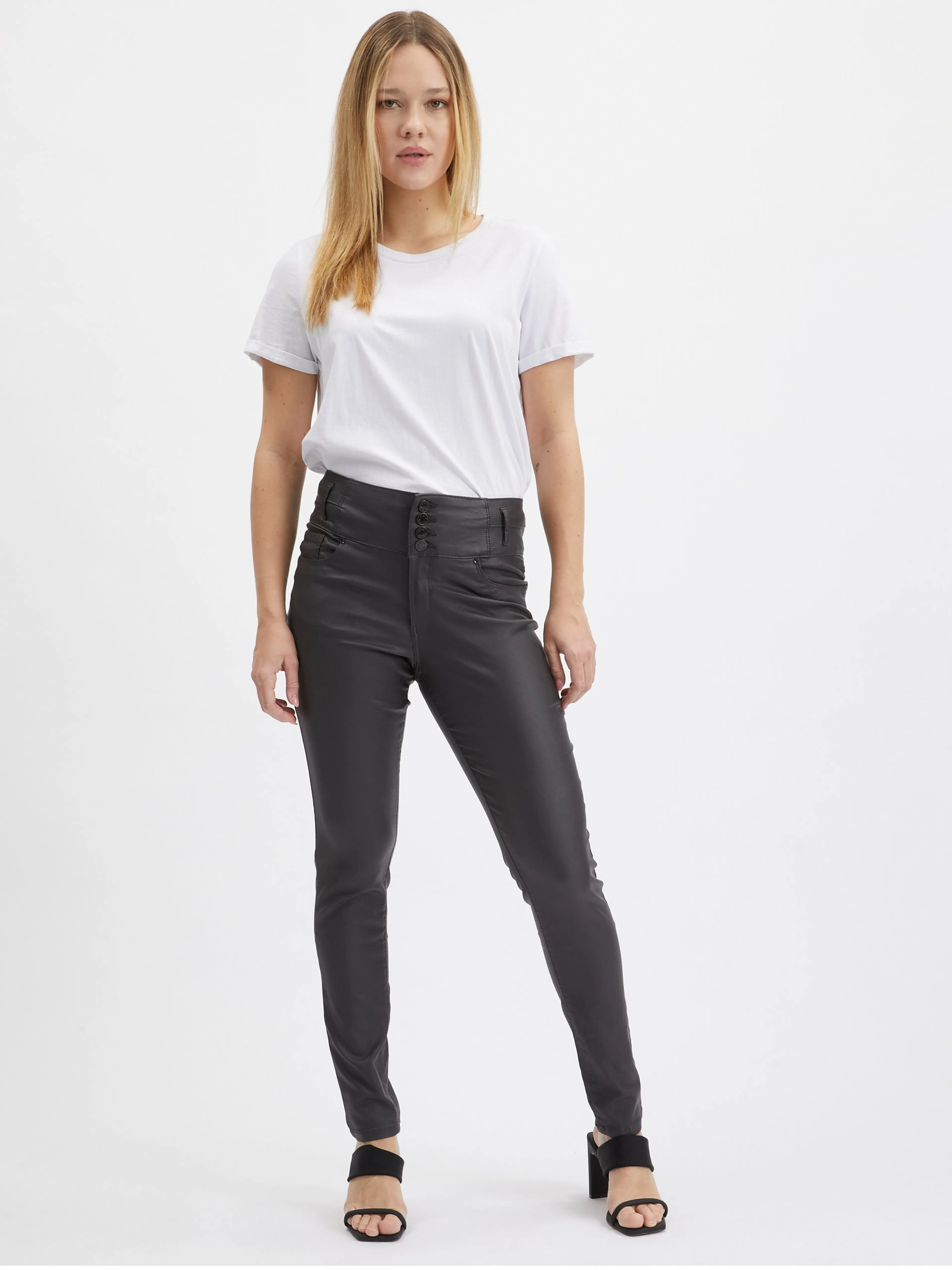 Dunkelgraue Damen-Skinny-Fit-Hose ORSAY