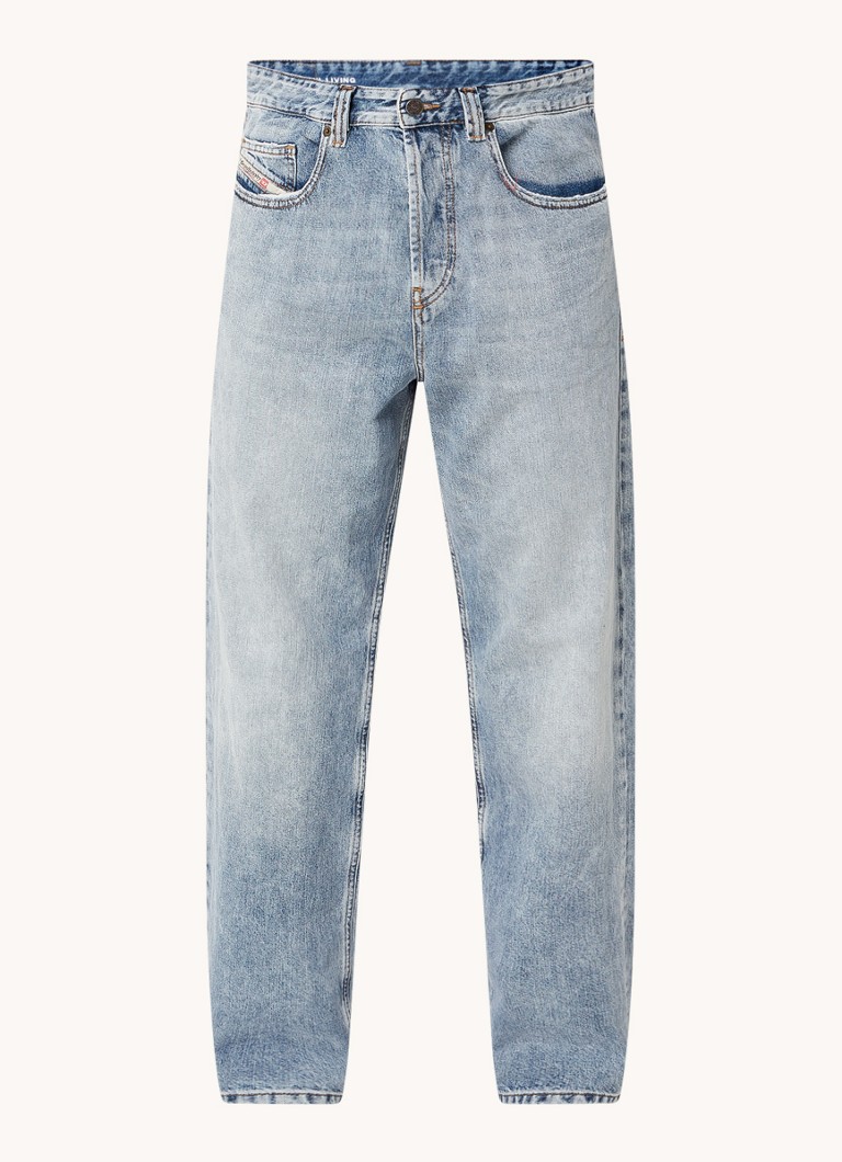 Diesel 2001 D-Macro løs passform jeans med medium vask