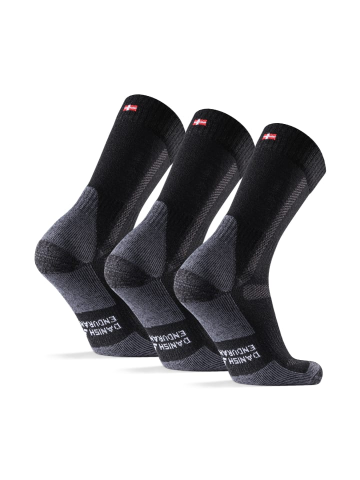 DANISH ENDURANCE Socken Hiking Classic in Black/Grey günstig kaufen