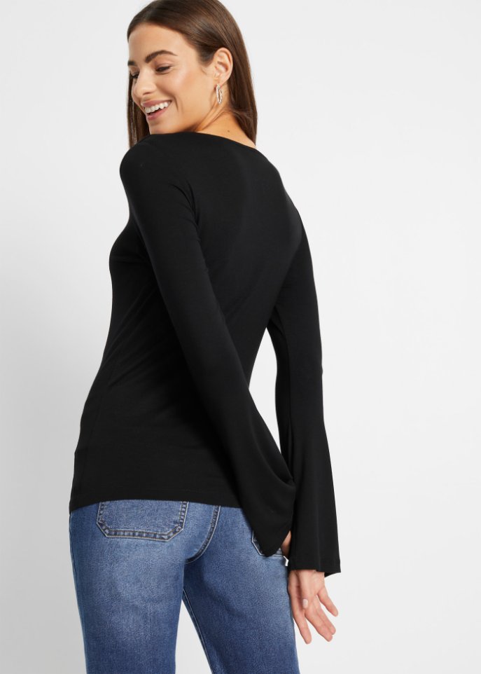 Langarmshirt mit Herz-Ausschnitt
