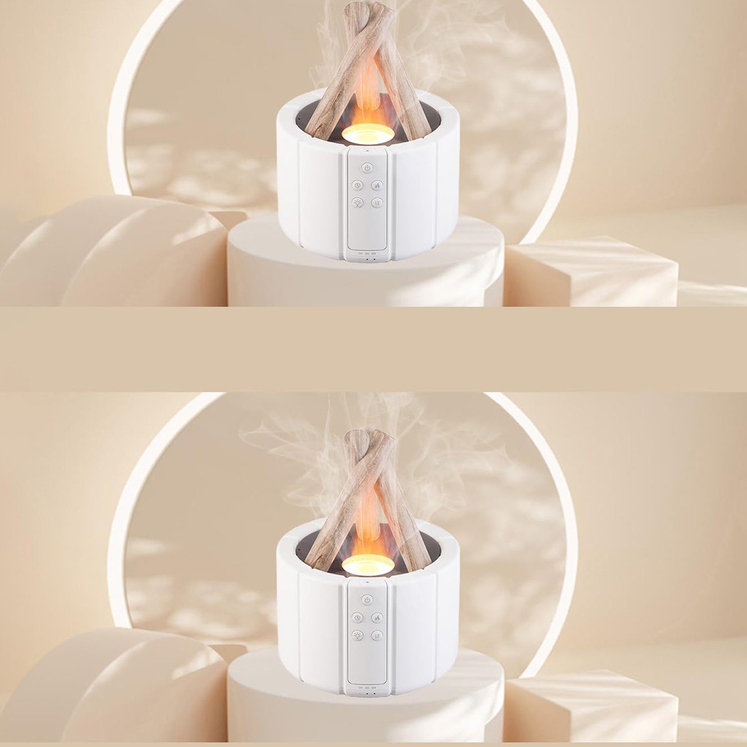 Bedee Diffuser Flame Aroma Diffuser für Ätherische Öle 250ml Lagerfeuer Flammeneffekt, 0,25 l Wassertank, mit 3 Helligkeit Modi, mit Fernbedienung, 3 Timer