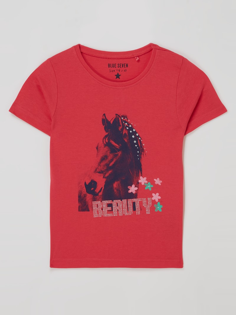 T-Shirt mit Print in fuchsia