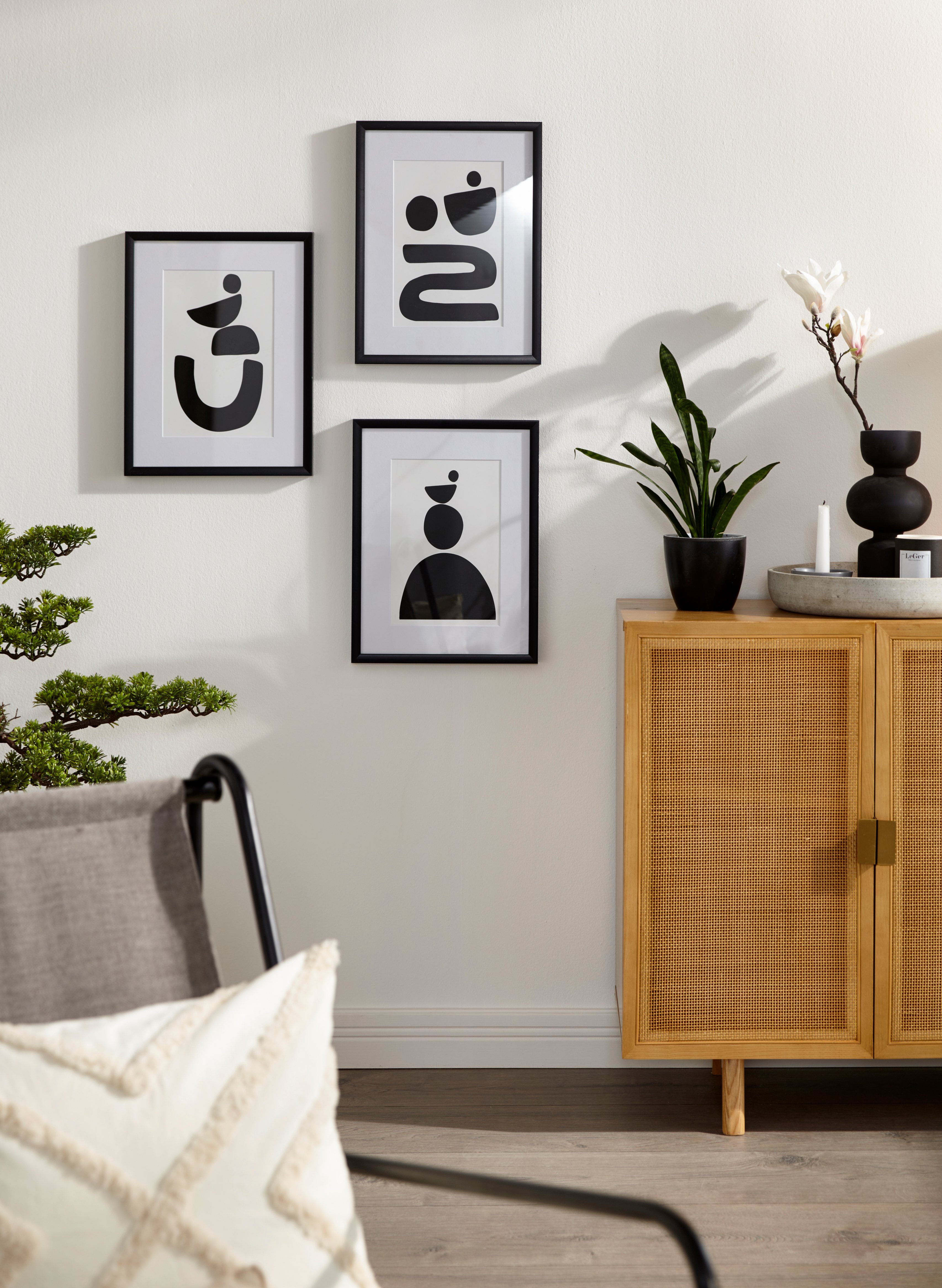 LeGer Home by Lena Gercke Sideboard Lina, Mit Rattan Einsatz, 4 Innenfächer, teilmassiv