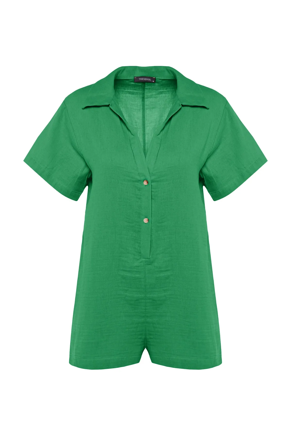 Trendyol Collection  Grüner, weit geschnittener Overall aus gewebtem Musselin aus 100 % Baumwolle TBESS23TU00001