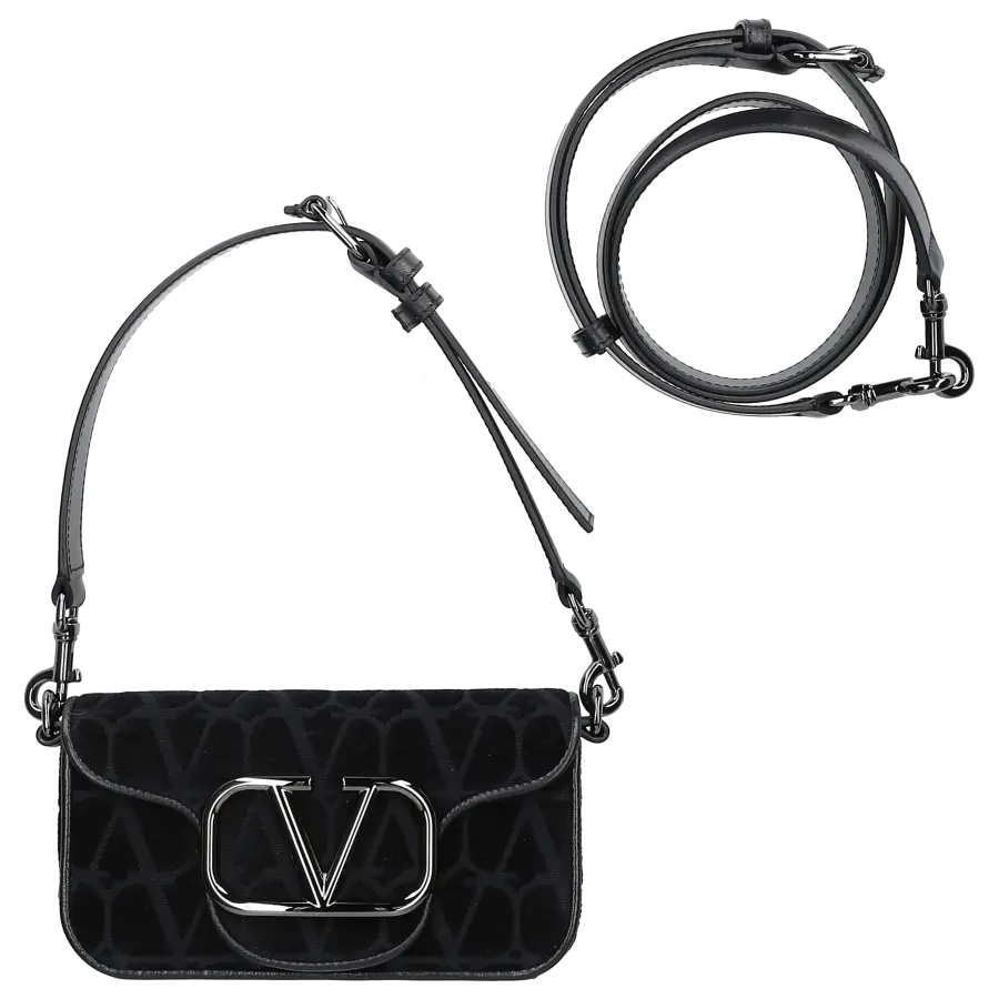 Valentino Garavani - Handtasche LOCÒ Canvas - schwarz