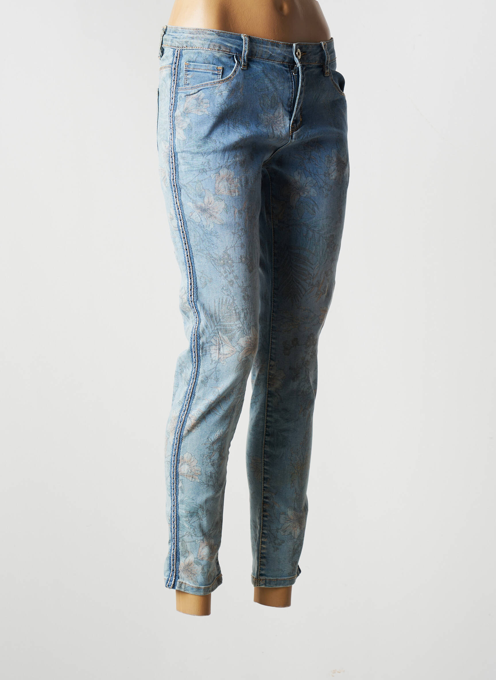 Onado Jeans Coupe Slim Femme couleur bleu