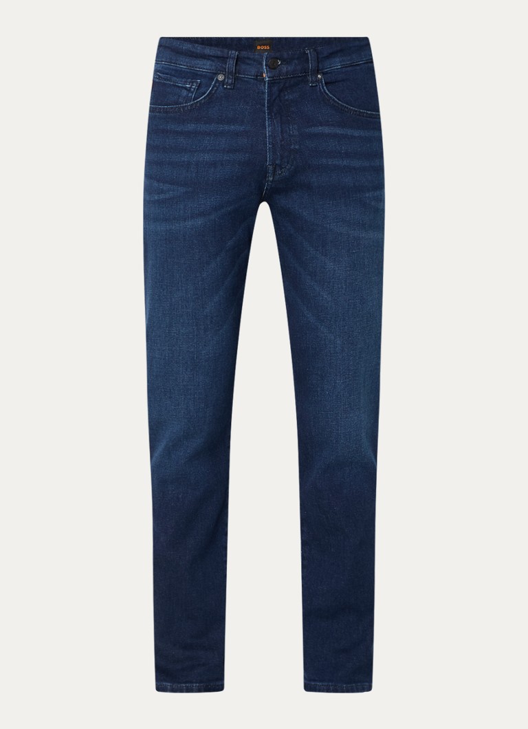 Calça jeans reta HUGO BOSS Re.Maine com lavagem escura