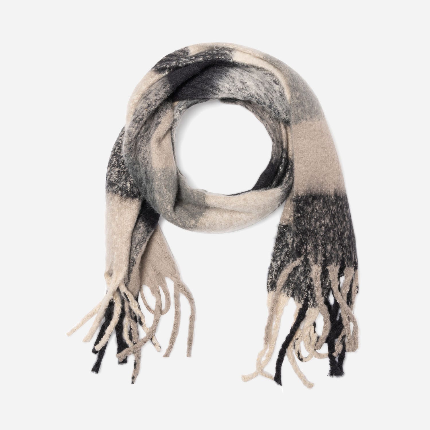 Echarpe noire et beige