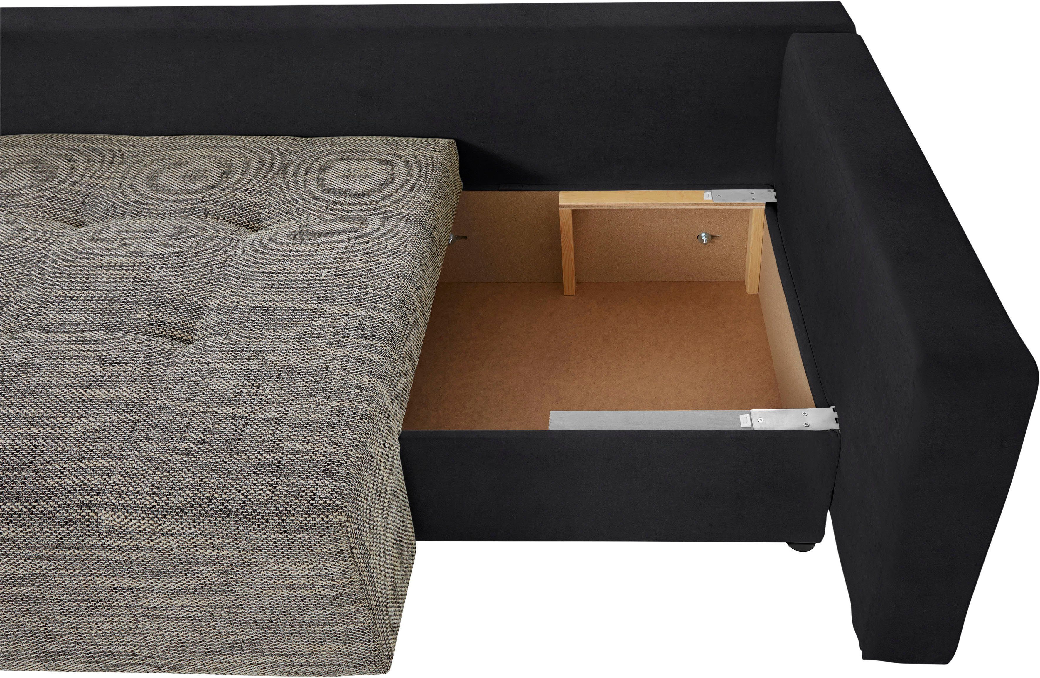 COLLECTION AB Schlafsofa Dany, inklusive Bettfunktion und Bettkasten, frei im Raum stellbar