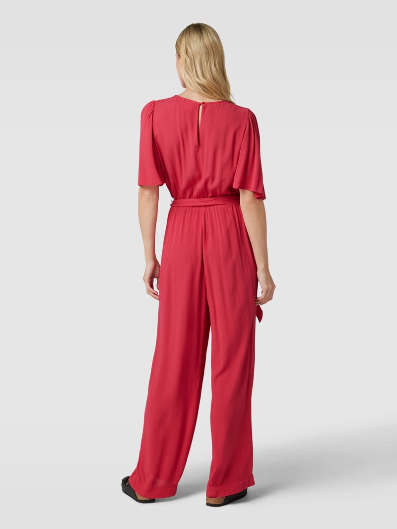 Jumpsuit mit V-Ausschnitt Modell 'Marrakech' in kirschrot