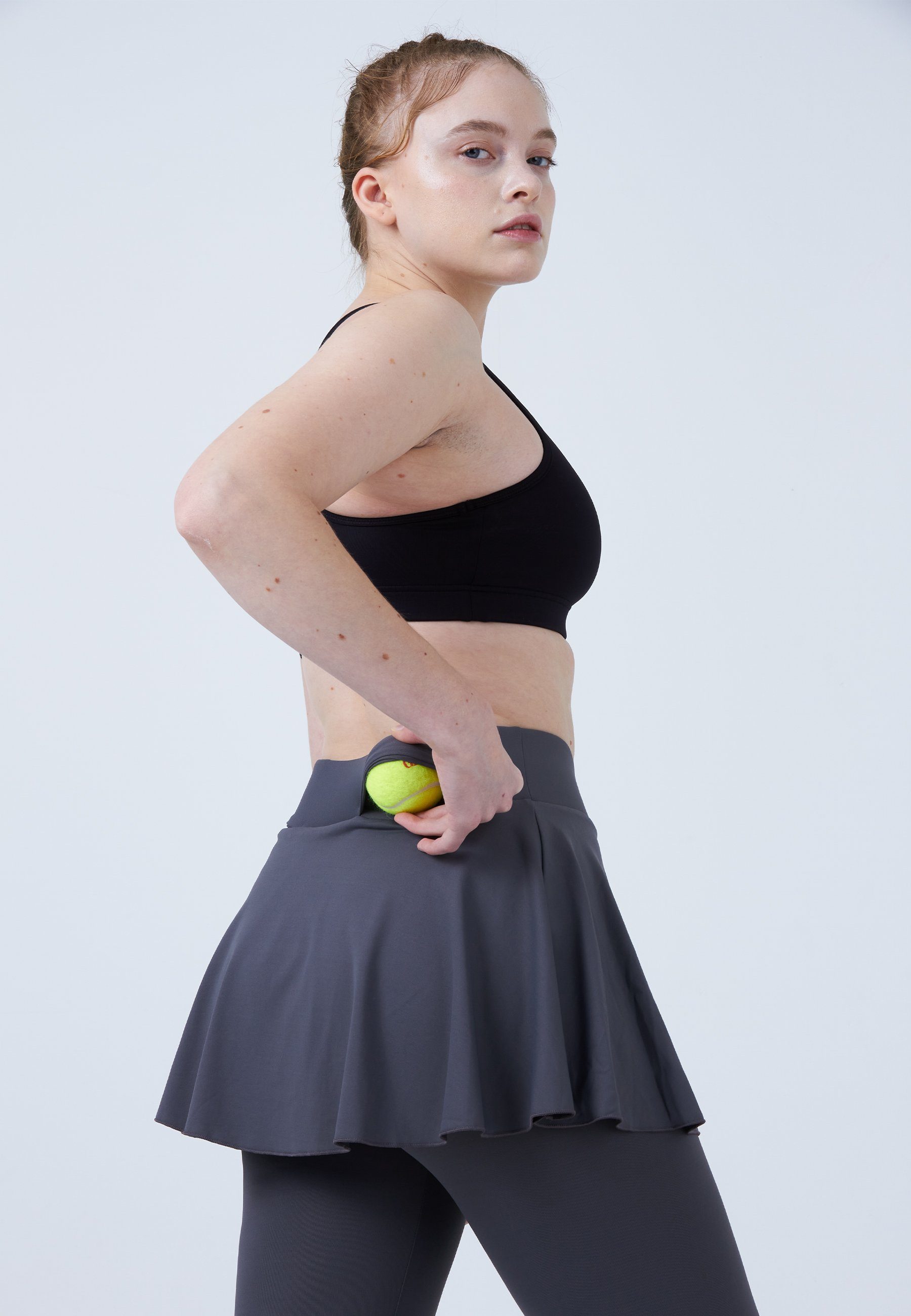 SPORTKIND Tennisrock Advantage 2-in-1 Tennis Skapri Rock mit Leggings Mädchen & Damen grau