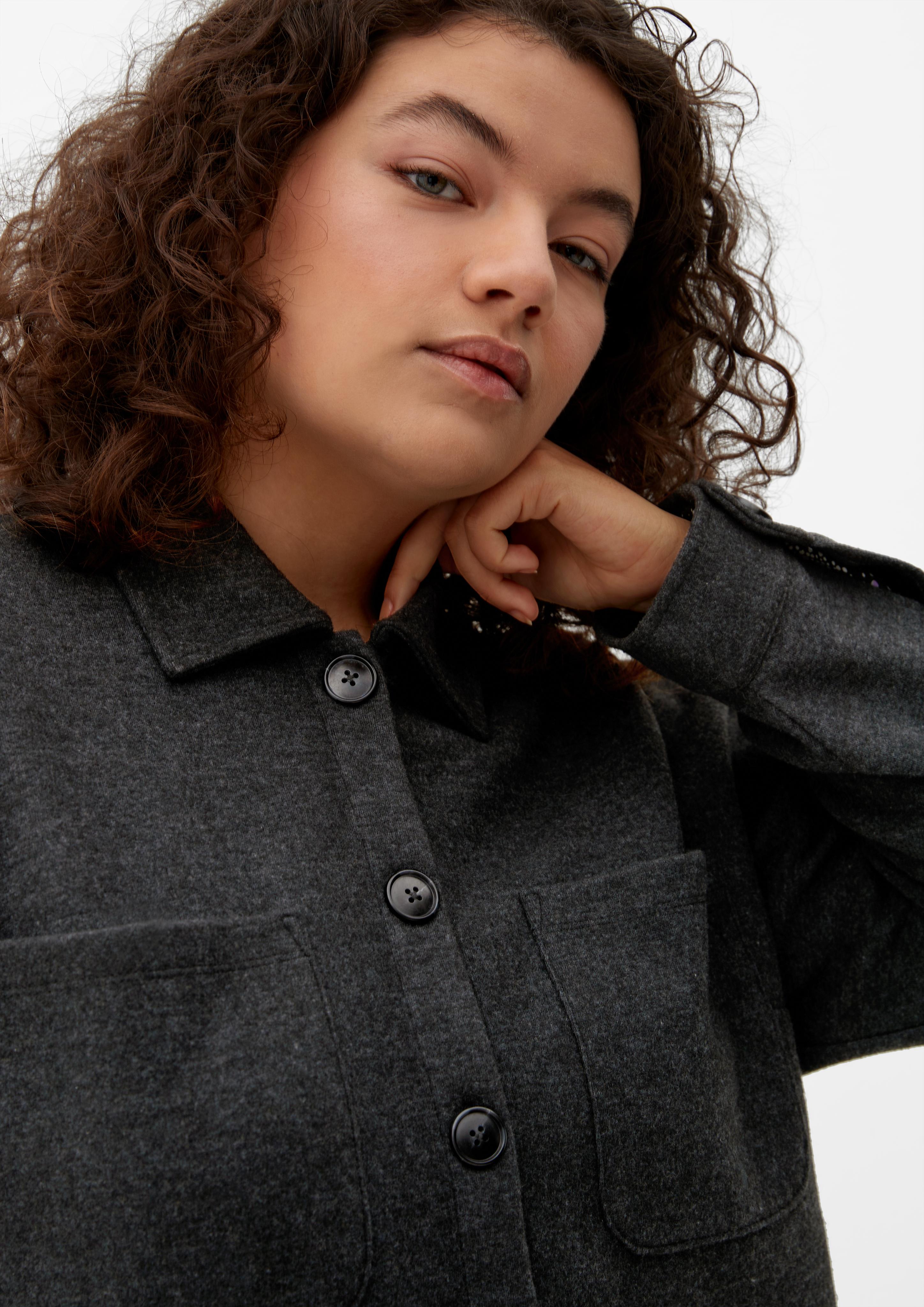 Hemdjacke in Wolloptik  2125463-98W0