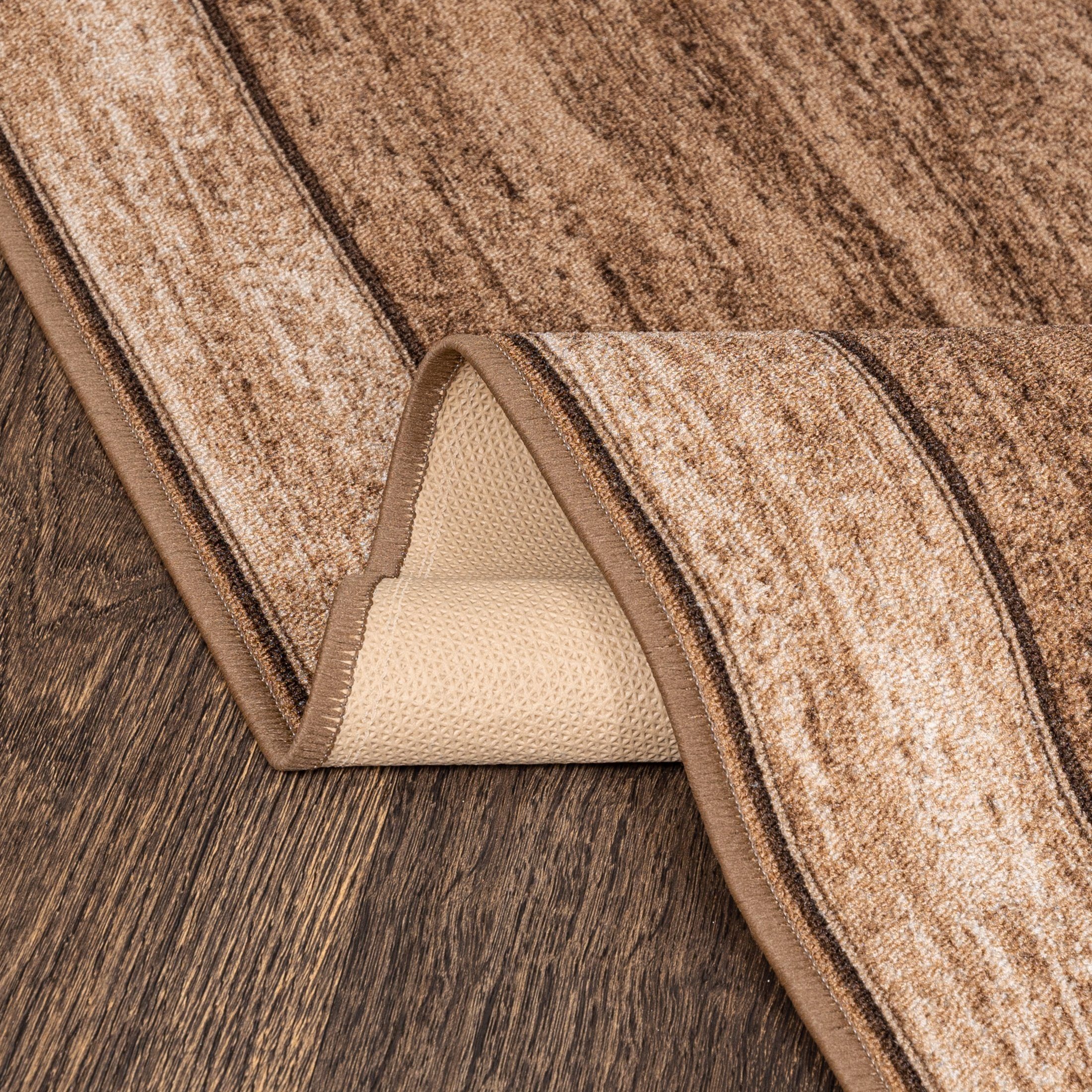 Läufer Läufer Teppichläufer Brücke - Vorzimmer Küche - Braun, Mazovia, 67 x 100 cm, Kurzflor, Rutschfest, Meterware, Verschiedene Größen