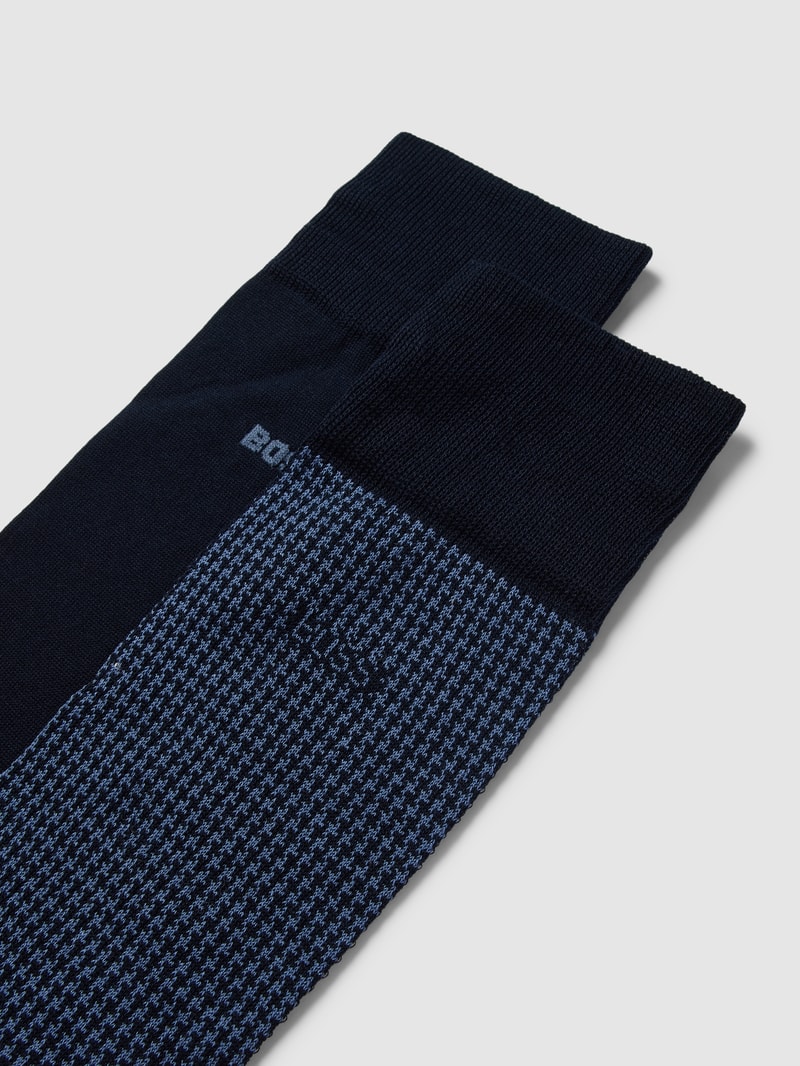Socken mit Label-Detail im 2er-Pack in marineblau