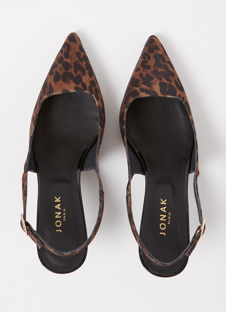 Jonak Diamantus slingback with leopard print