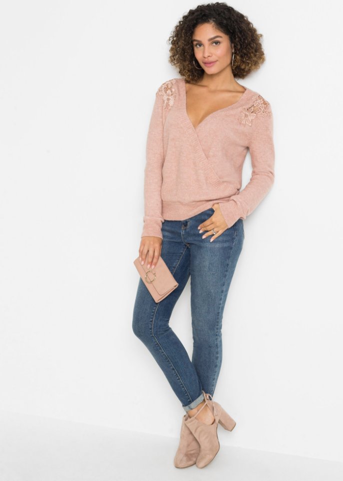 Pullover in Wickeloptik