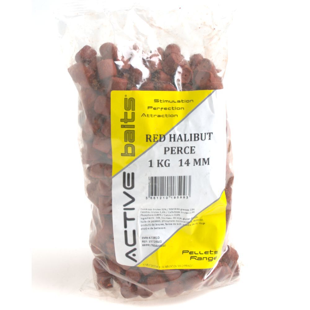 Pellet aktivt agn rød kveite 1 kg