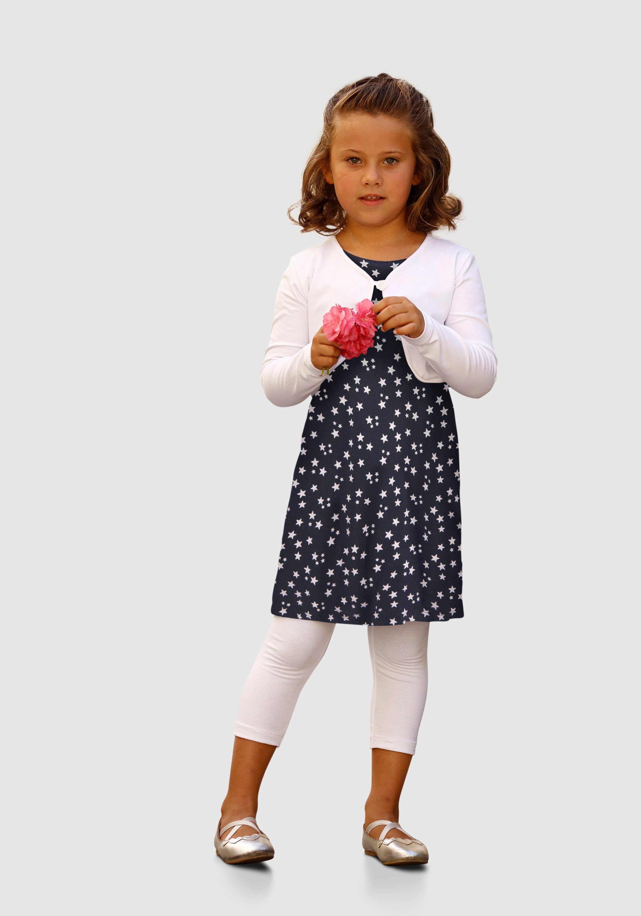 KIDSWORLD Bolero, Kleid & Leggings (Set, 3-tlg) mit Sternchendruck