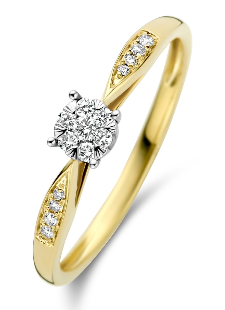 Inel de aur cu punct de diamant, diamant de 0.15 ct, fermecat