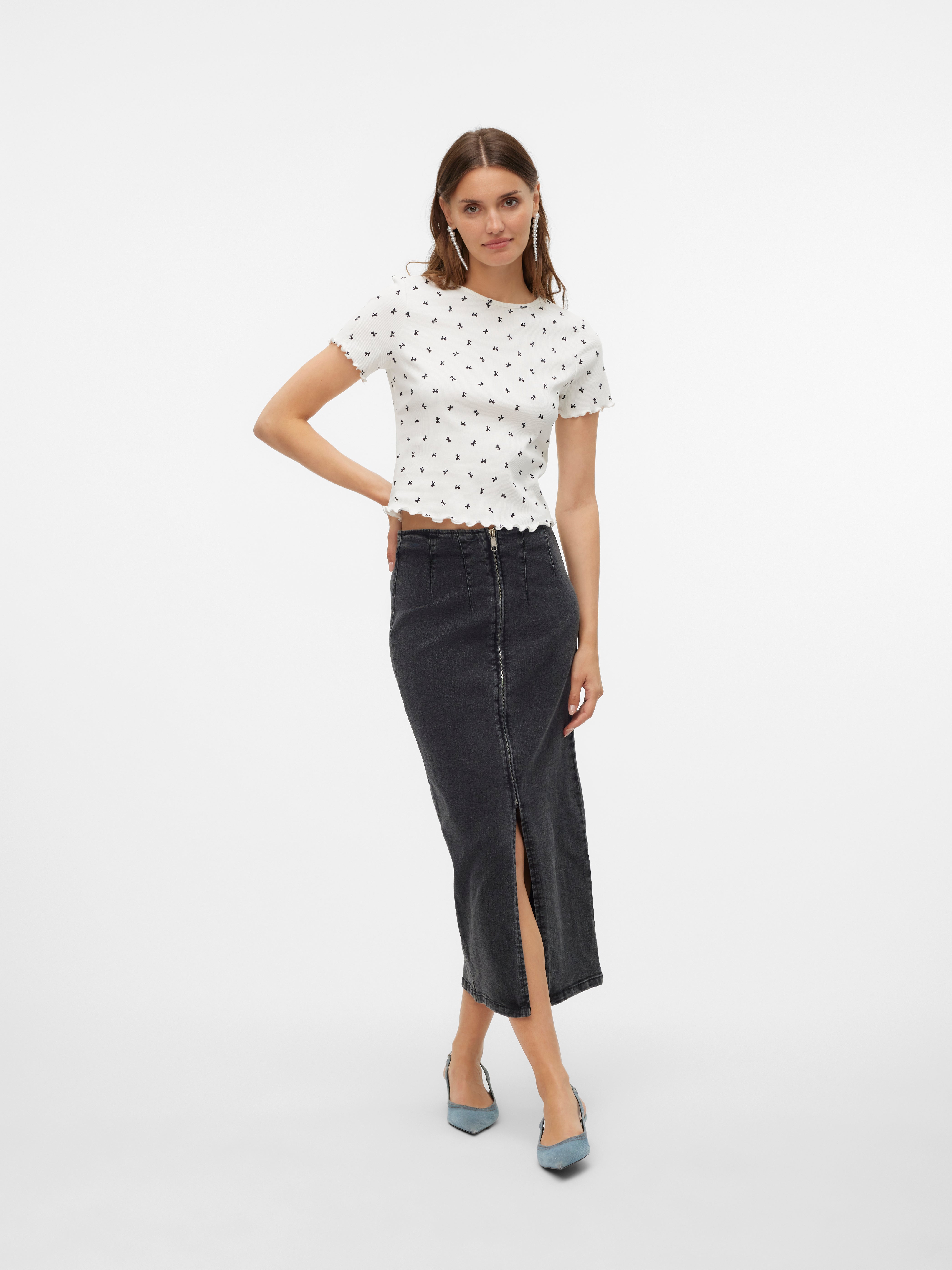 VMMONIC Hohe Taille Midirock