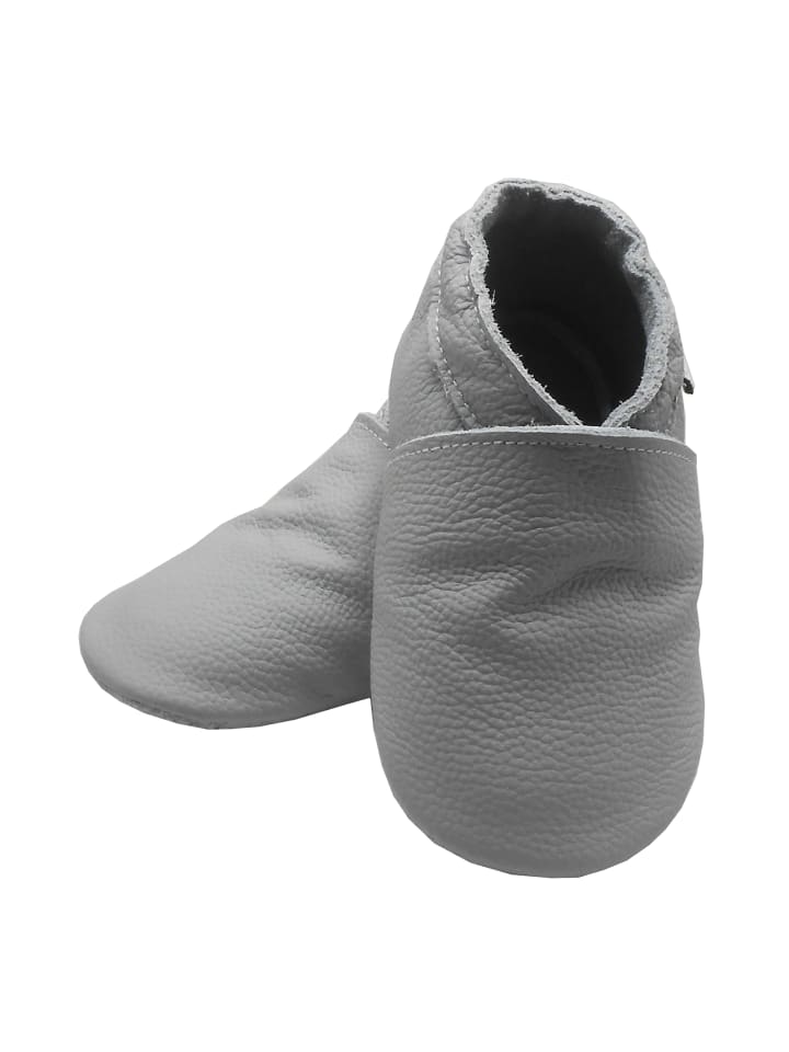 Yalion Leder-Krabbelschuhe in Grau günstig kaufen