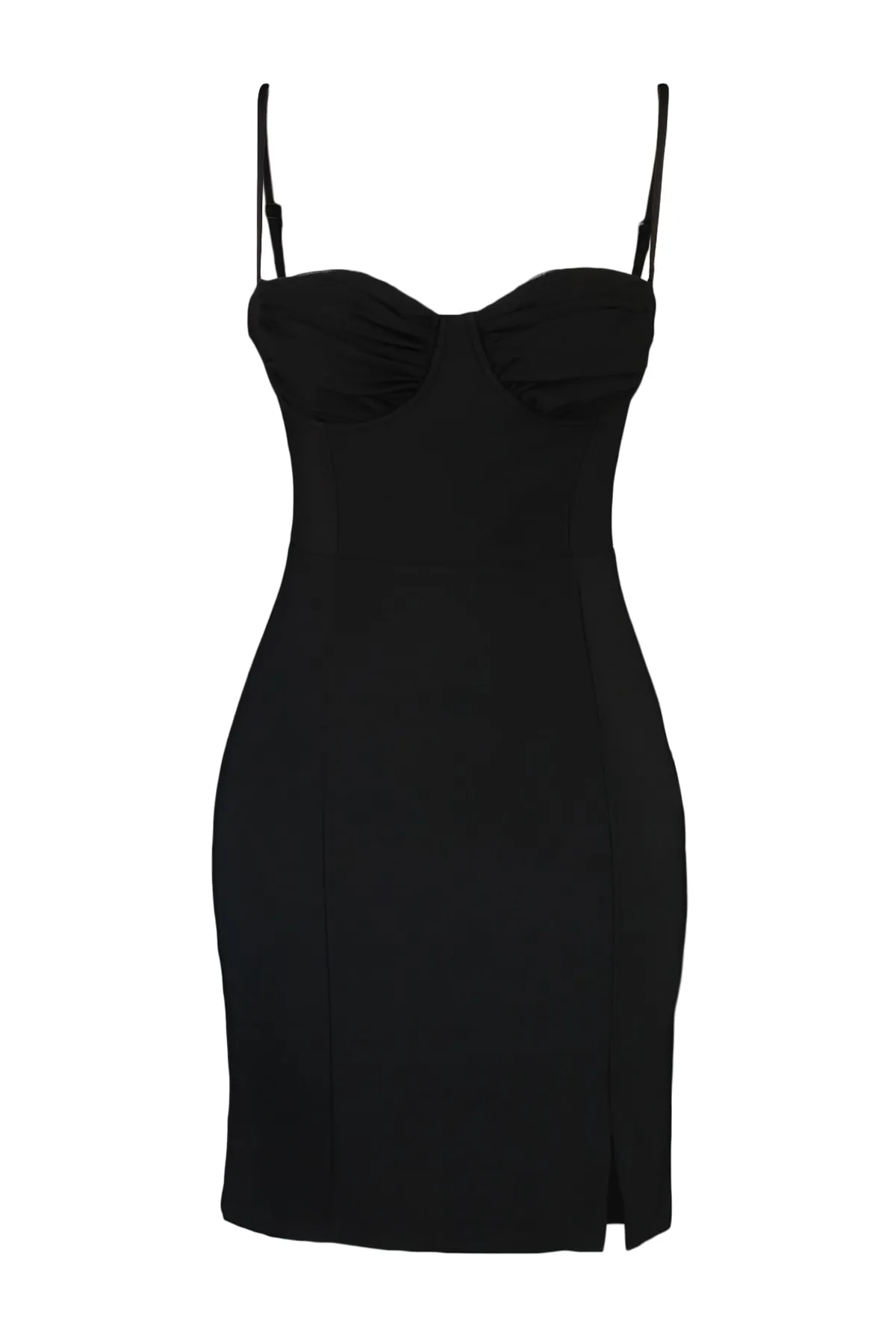 Trendyol Collection  Schwarzes, figurbetontes, gefüttertes, elegantes Abendkleid TPRSS23EL00063