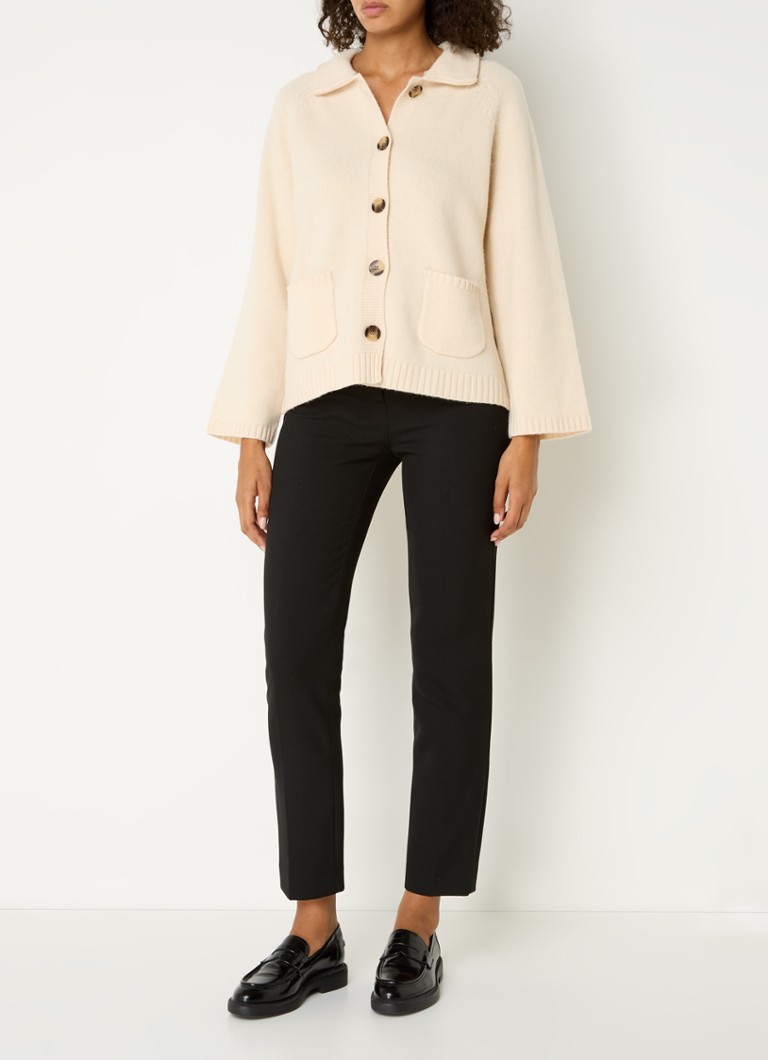 Cardigan in cashmere a maglia fine con guantini e collo in pelliccia sintetica removibile di Gerard Darel Jadwige.