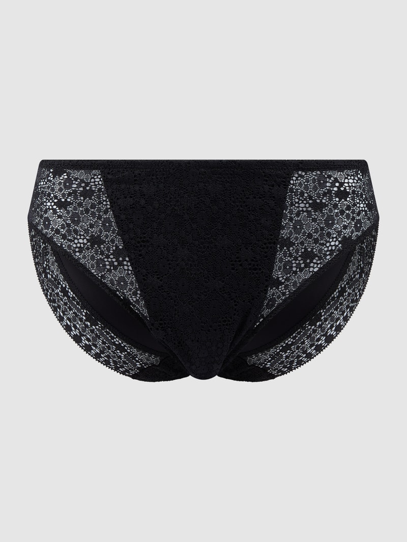 Slip aus Mikrofaser und Spitze Modell 'Epirus' in schwarz