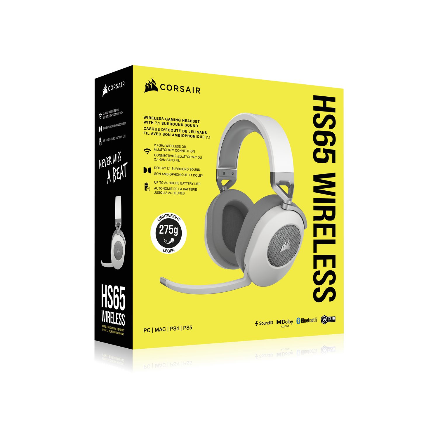 Corsair HS65 Wireless - Weiß Gaming-Headset (A2DP Bluetooth, Wireless)