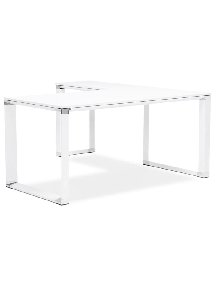 KADIMA DESIGN Eckschreibtisch 170x160 cm platzsparend funktional, Holz & Metall in Weiß günstig kaufen
