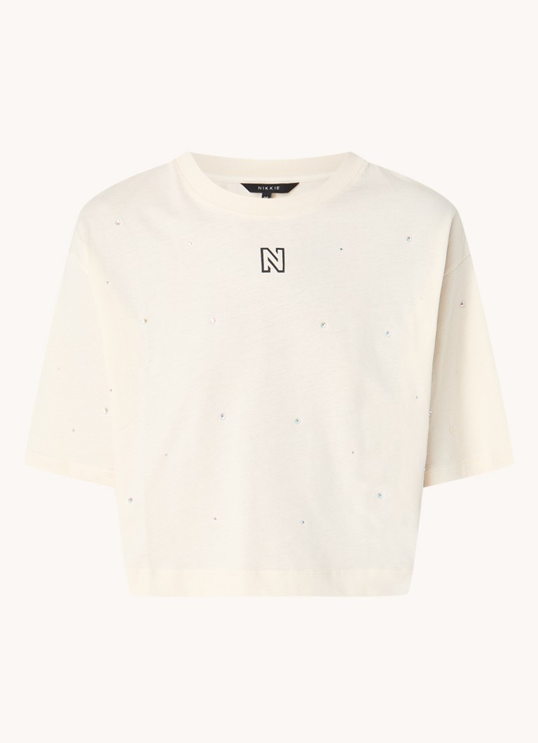 NIKKIE Detroit T-shirt with rhinestones