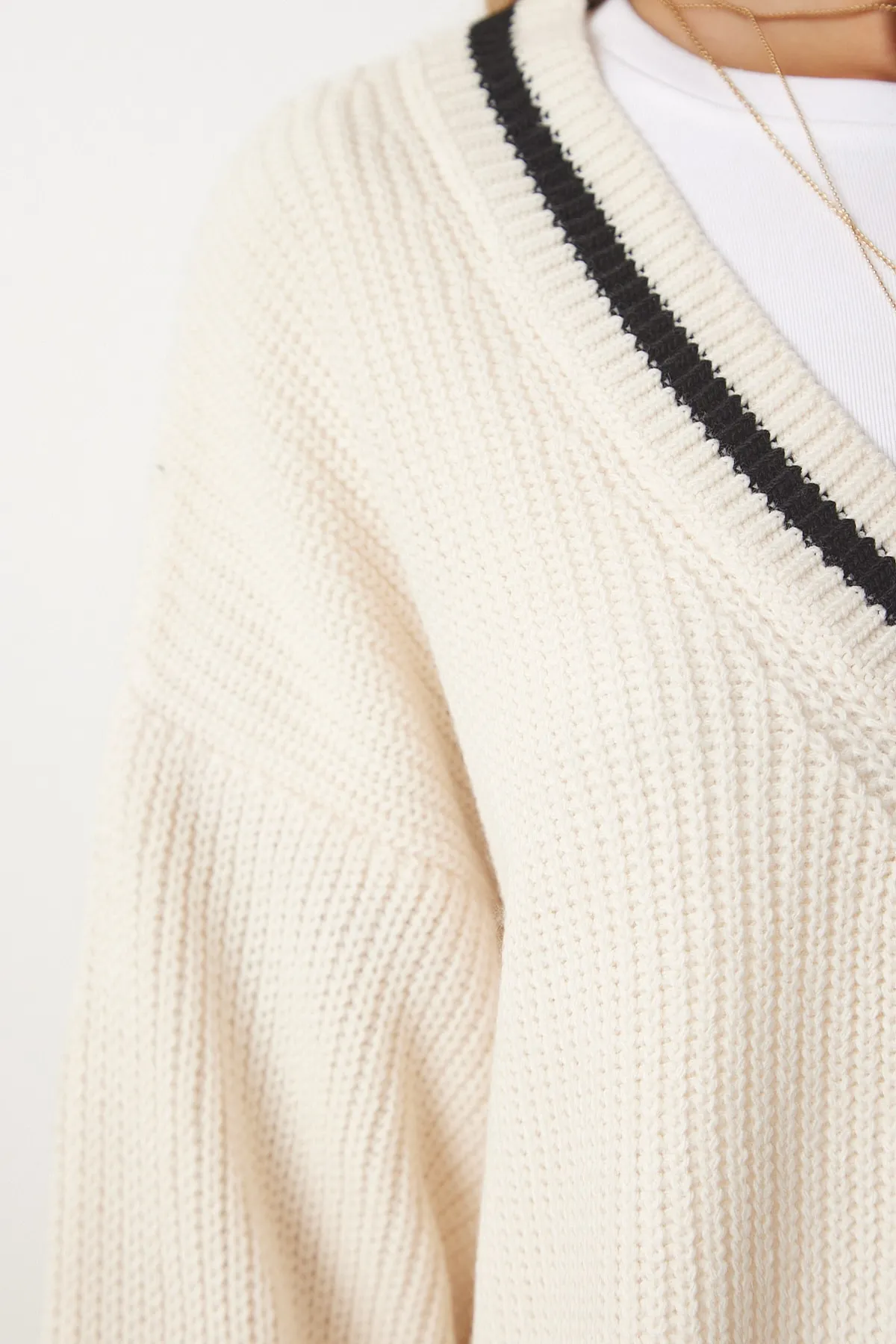 Happiness İstanbul  Pullover - Ecru - Oversized