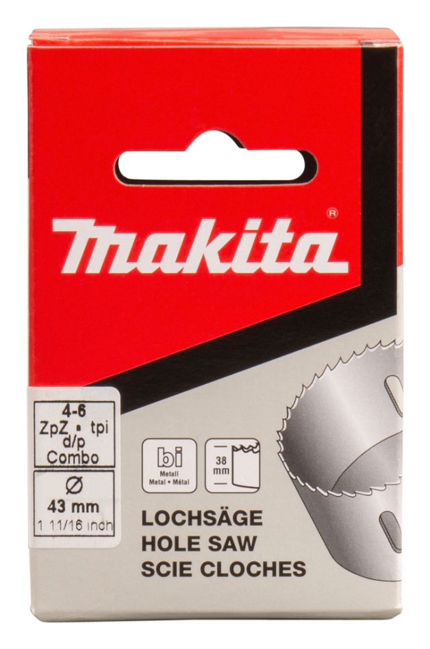 Makita Zubehör P-52560 Lochsäge 43 mm HSS Bimetall Weiß