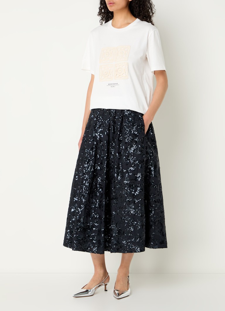 MaxMara Nome Midirock mit Pailletten