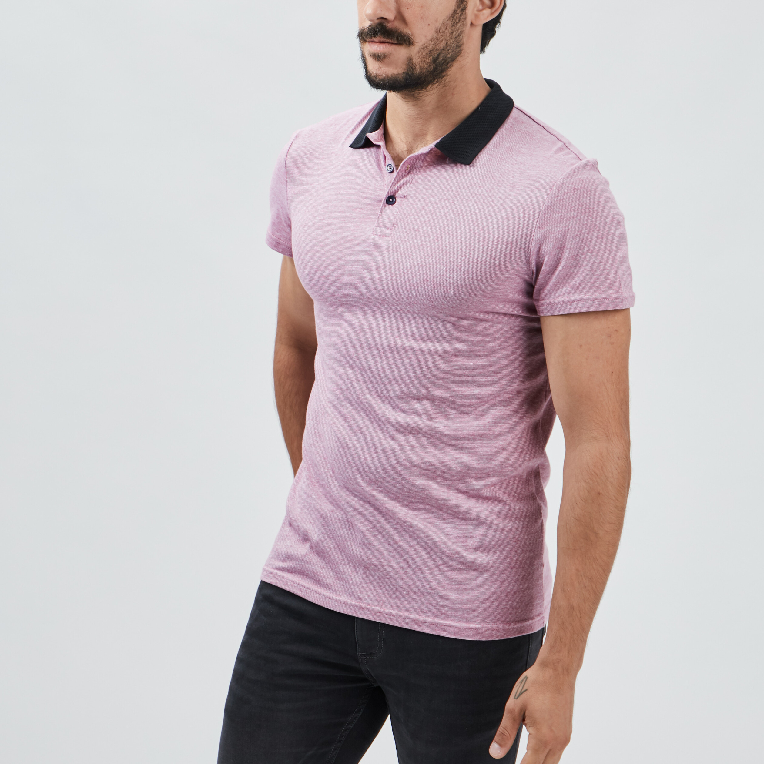 Polo manches courtes bordeaux homme | La Halle