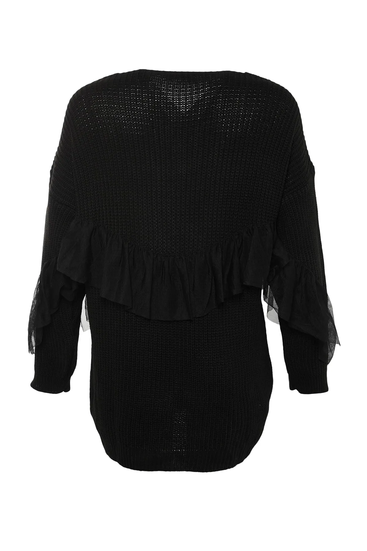 Trendyol Collection  Schwarzer Tüll-Strick-Cardigan TWOAW20FV0048