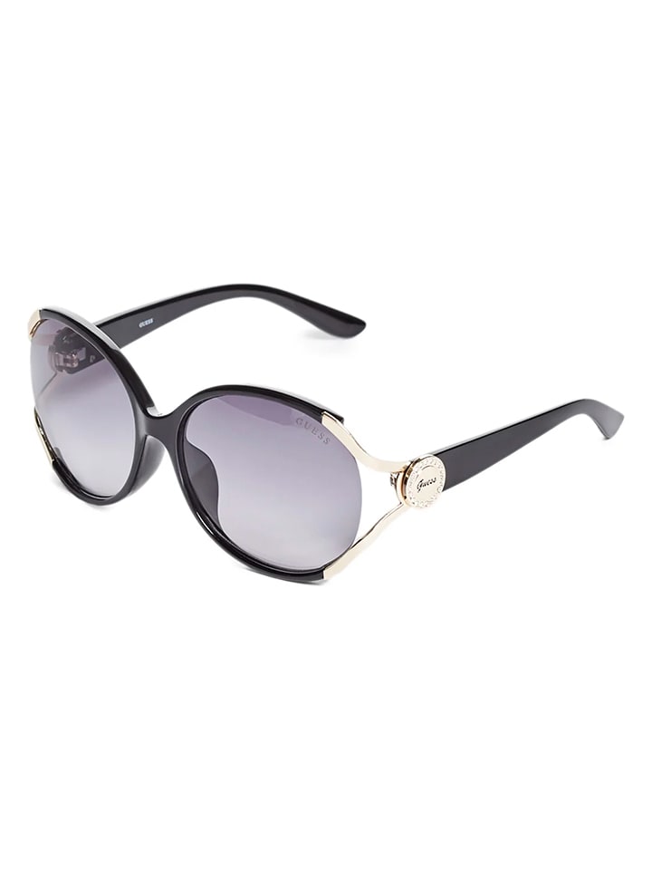 Guess Damen-Sonnenbrille in Schwarz-Silber/ Lila günstig kaufen 61