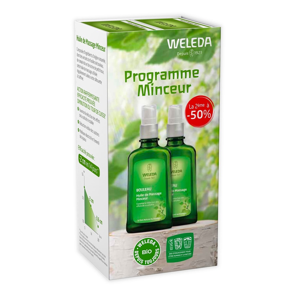 WELEDA Duo Minceur Huiles de Massage - 2 x 100ml Huiles