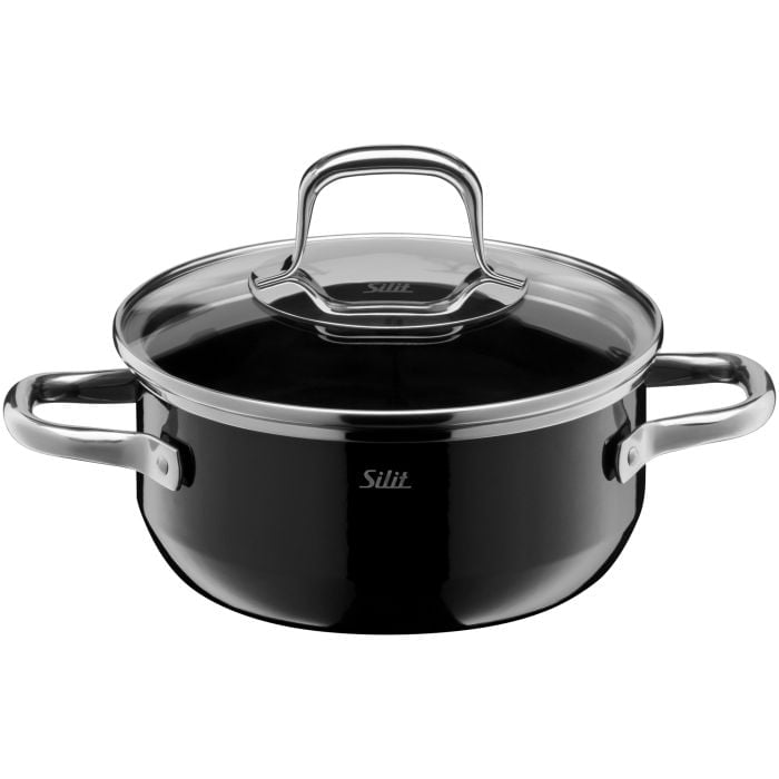 Silit Silargan® Elegance Bratentopf mit Deckel, 16 cm, Black