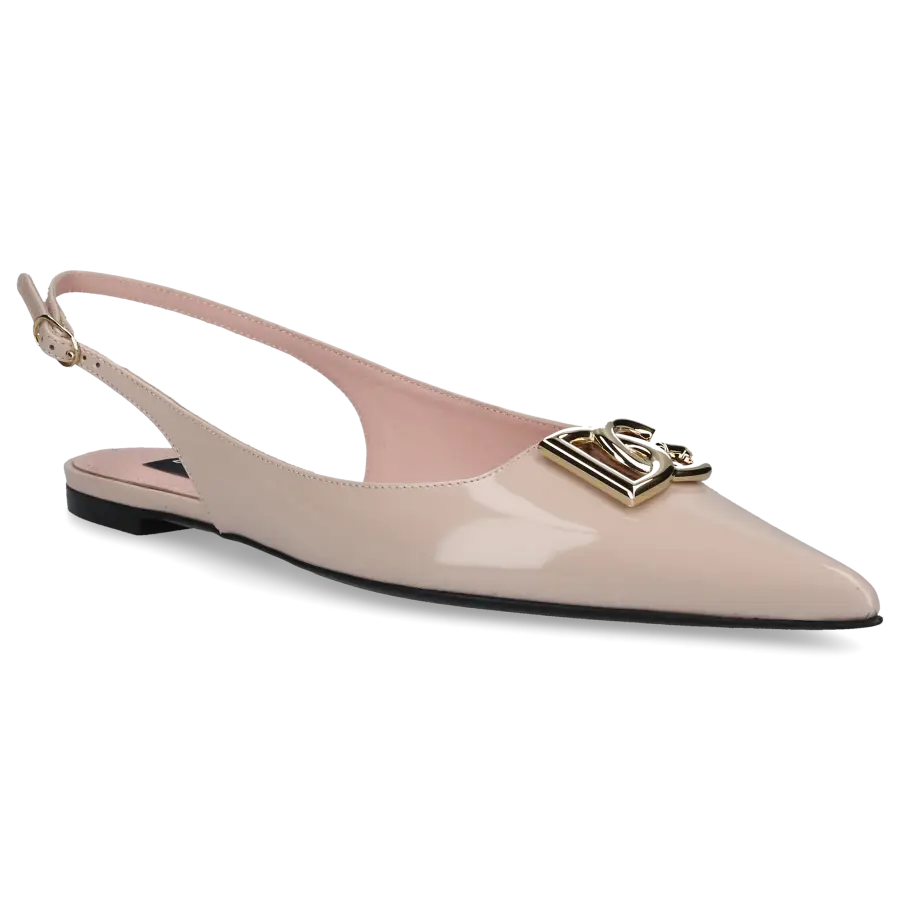 Dolce & Gabbana - Sling-Ballerinas LOLLO Lackleder - beige