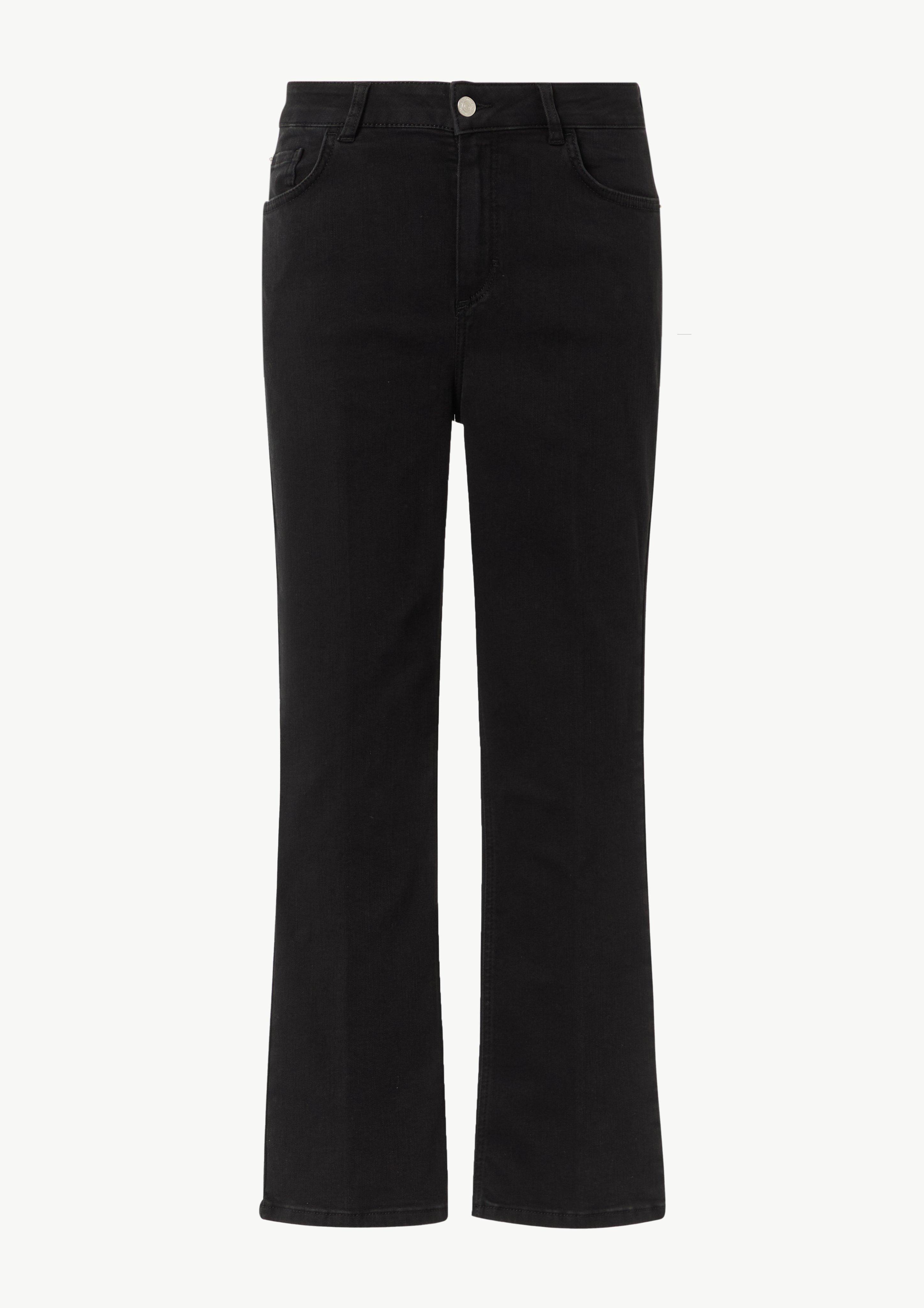 Flared-Leg-Jeans aus Baumwollstretch - schwarz